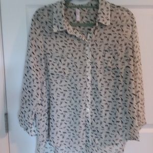 BEIJE LONG SLEEVE BLUSE WITH ANIMAL PRINT